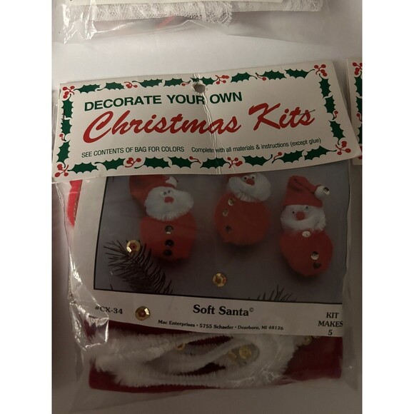Merri Mac Decorate Your Own Christmas Kits Vintage Lot of 8 NEW SEALED - Picture 5 of 16